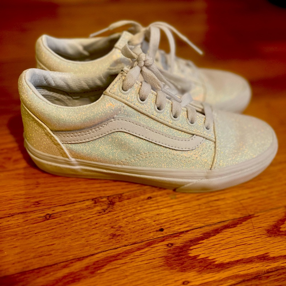 Unisex Old Skool Glitter Vans- Big Kids Size 3.0